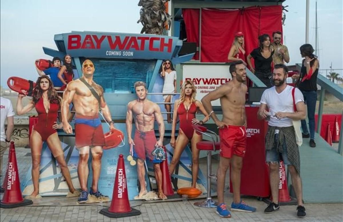 El chiringuito publicitario de ’Los vigilantes de la playa’. El chiringuito publicitario de ’Los vigilantes de la playa’.