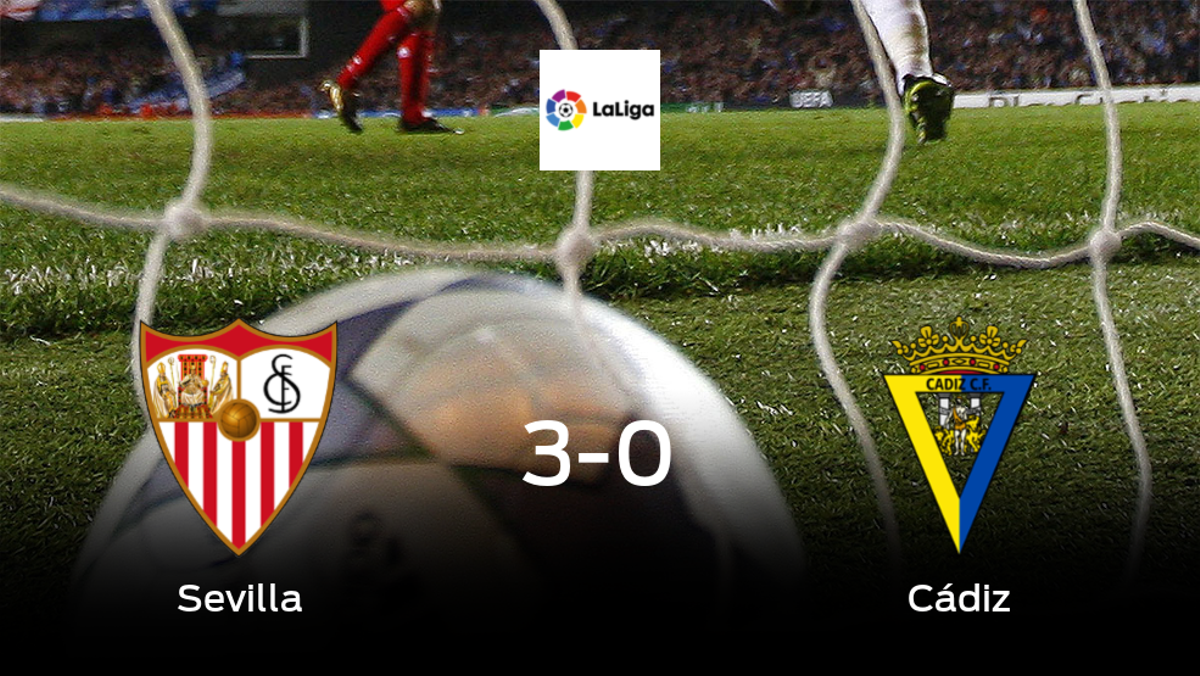 El Sevilla consigue los tres puntos en casa tras pasar por encima del Cádiz (3-0) El Sevilla consigue los tres puntos en casa tras pasar por encima del Cádiz (3-0)