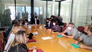 Reunión de los grupos d ela oposición de Badalona el pasado martes 19 de octubre para negociar la moción de censura a Albiol.