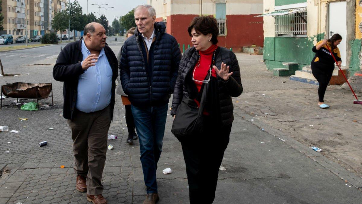Visita del relator de la ONU sobre la pobreza extrema, Philip Alston, al Polígono Sur de Sevilla.