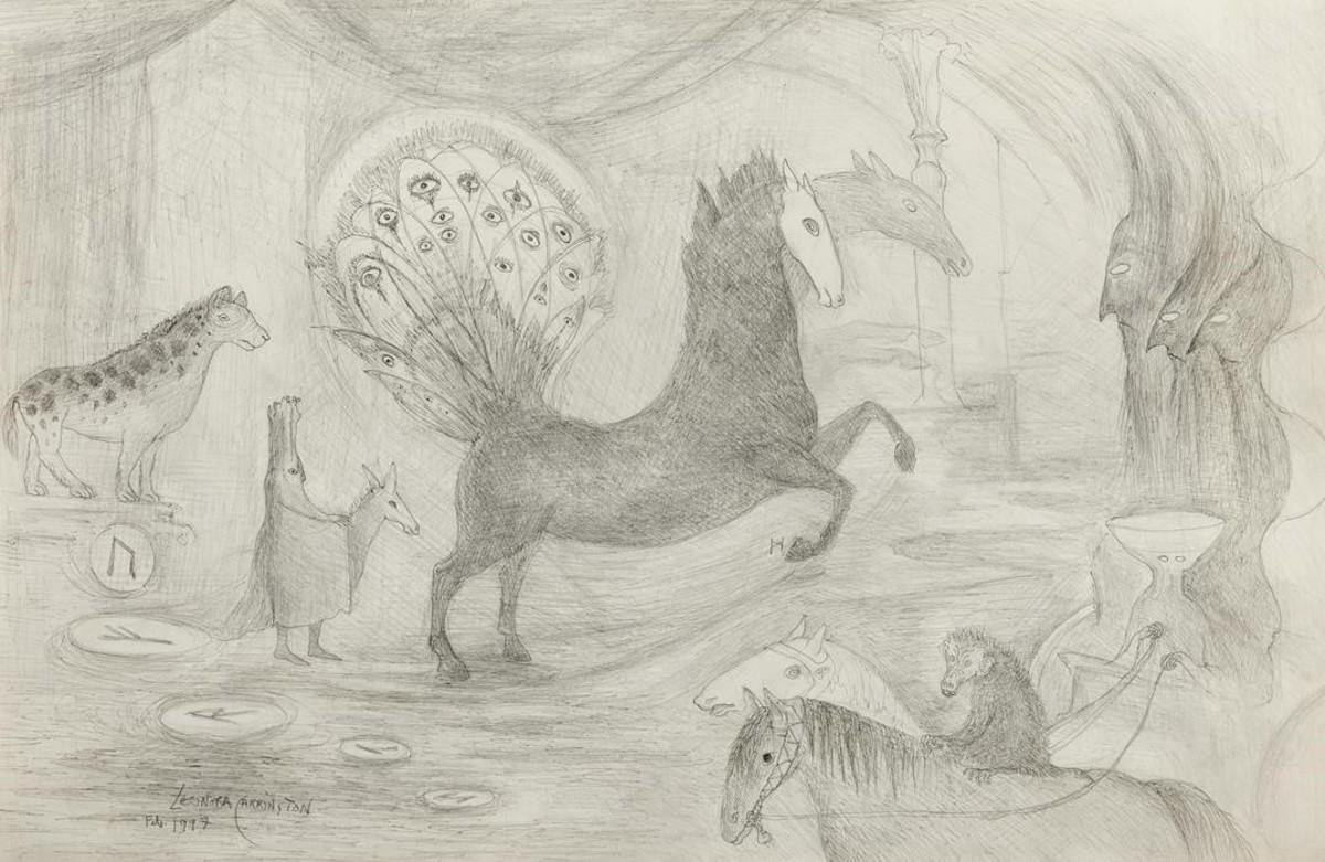 ’Sin título (caballos)’, de Leonora Carrington, en la exposición ’Mujeres surrealistas’ de la galería Mayoral. 
