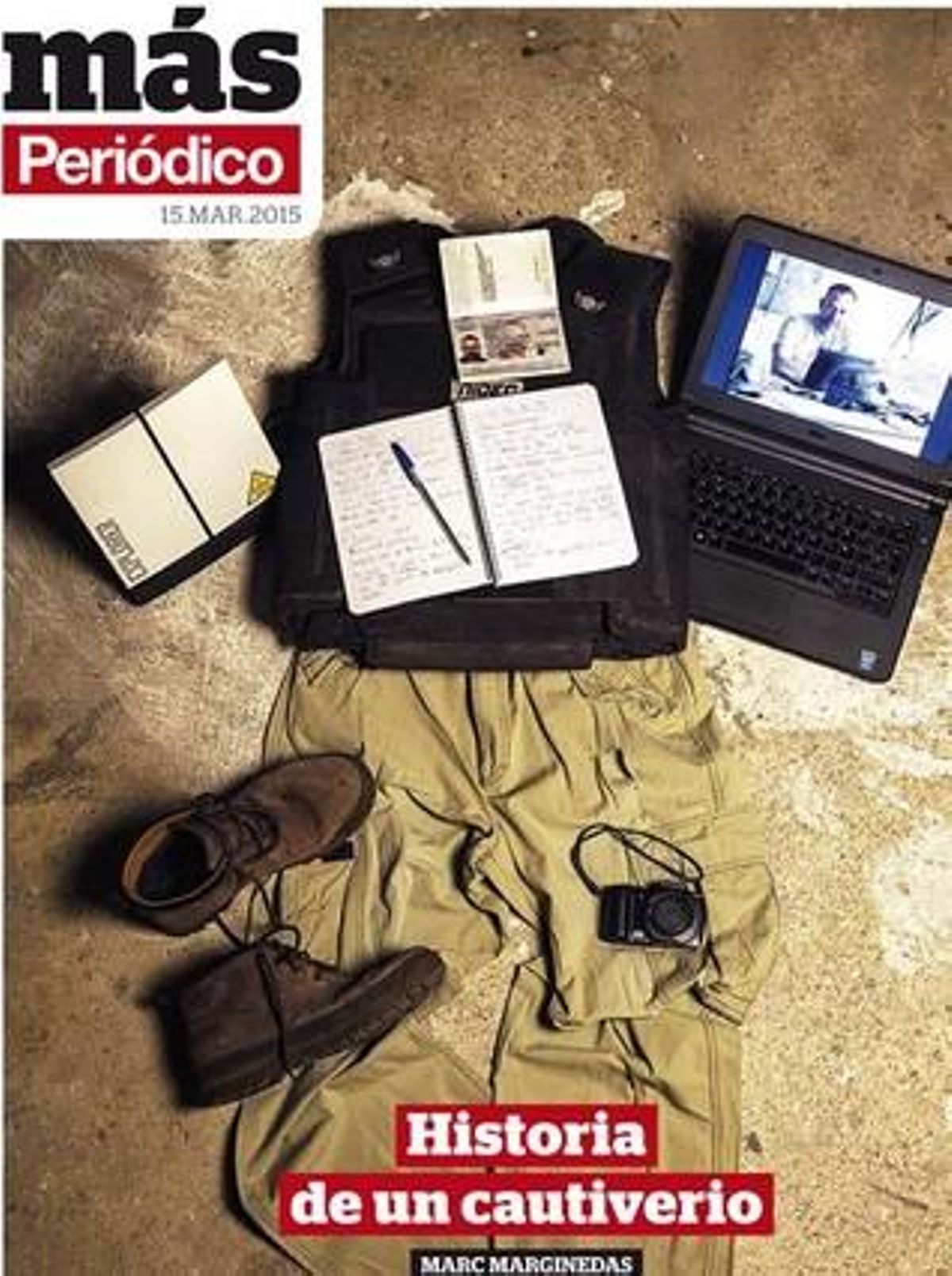 Portada del ’Más Periódico’ de este domingo con las herramientas de trabajo de Marginedas. Portada del ’Más Periódico’ de este domingo con las herramientas de trabajo de Marginedas.
