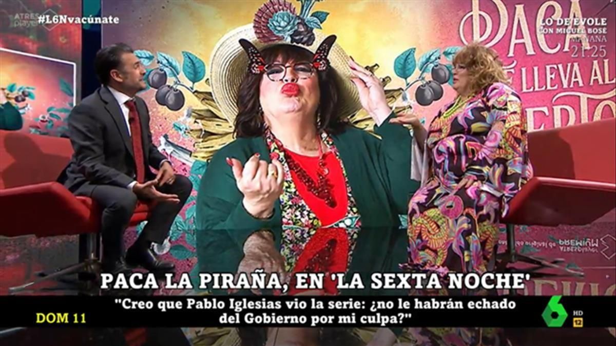 Iñaki López con Paca la piraña (La Sexta). Iñaki López con Paca la piraña (La Sexta).