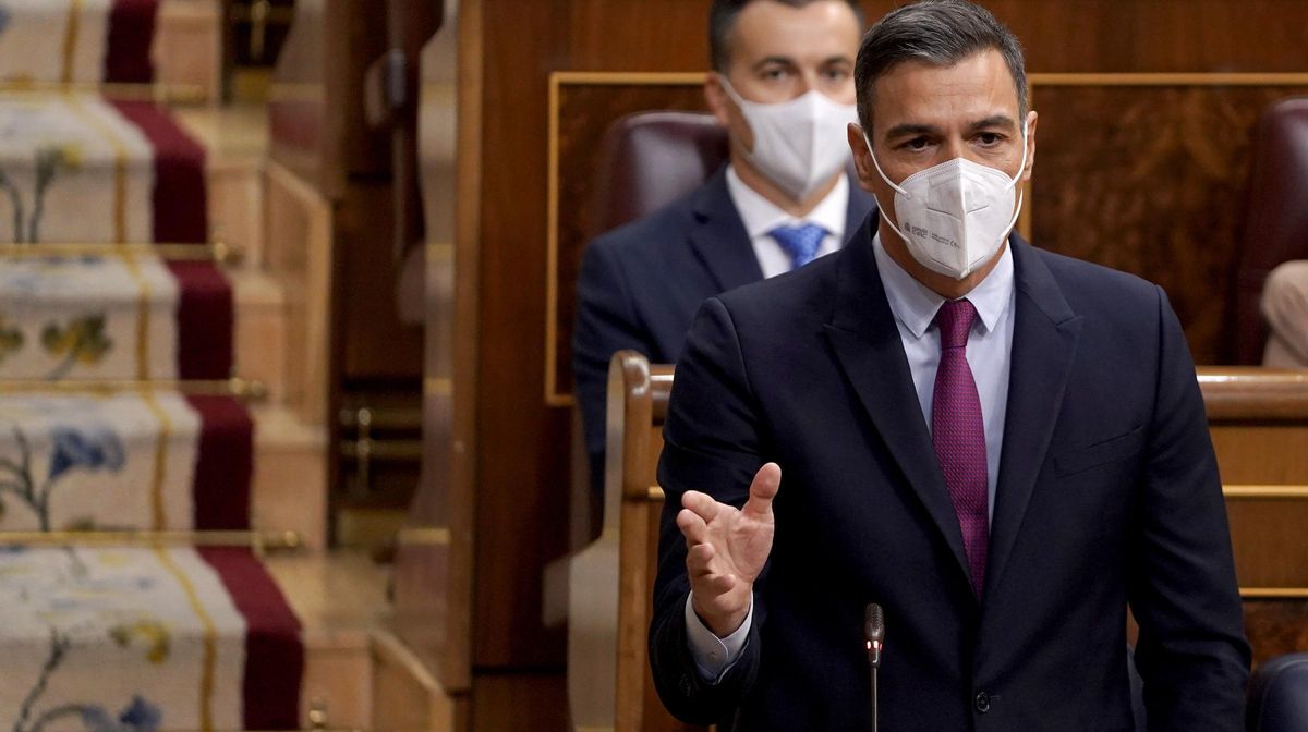 Pedro Sánchez, presidente del Gobierno, durante la sesión de control en el Congreso de los Diputados. Pedro Sánchez, presidente del Gobierno, durante la sesión de control en el Congreso de los Diputados.