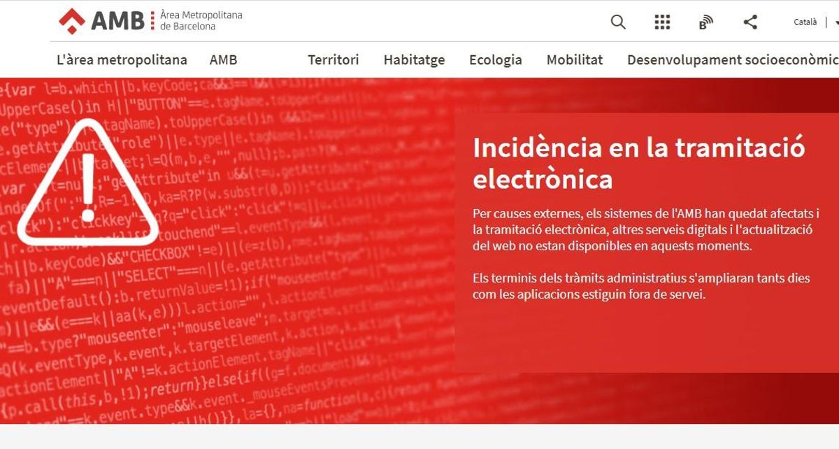 El AMB, víctima de un ciberataque. El AMB, víctima de un ciberataque.