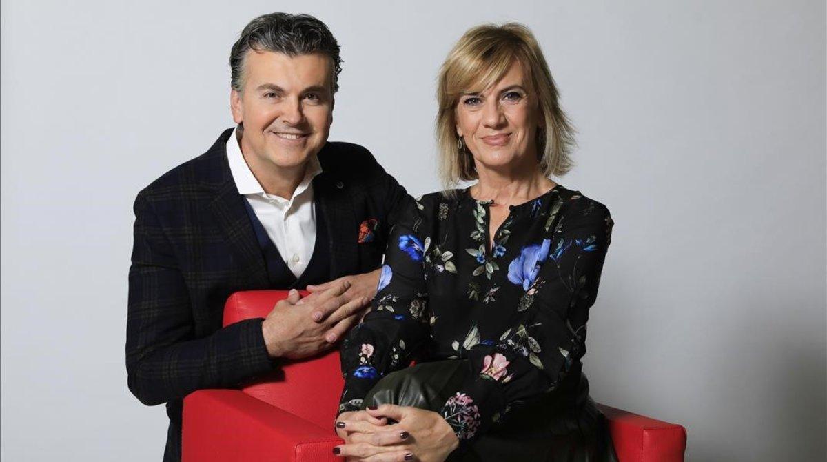 Ramon Gener y Gemma Nierga, presentadore de ’La Marató’ de TV-3 del 2018.