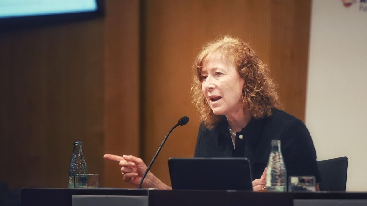 Margarita Delgado durante su intervención en el foro de Funseam en Barcelona Margarita Delgado durante su intervención en el foro de Funseam en Barcelona
