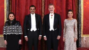 El vestido de joya de la reina Letizia para la cena de gala con la realeza qatarí