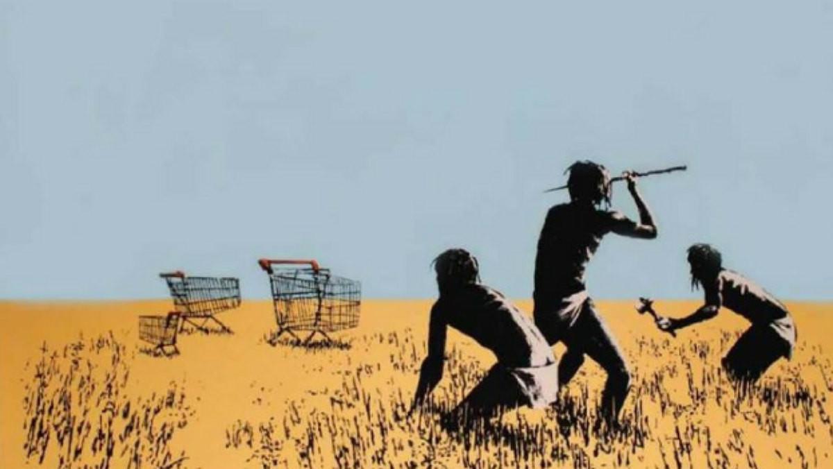 ’Trolley Hunters’, uno de los grabados de Banksy.