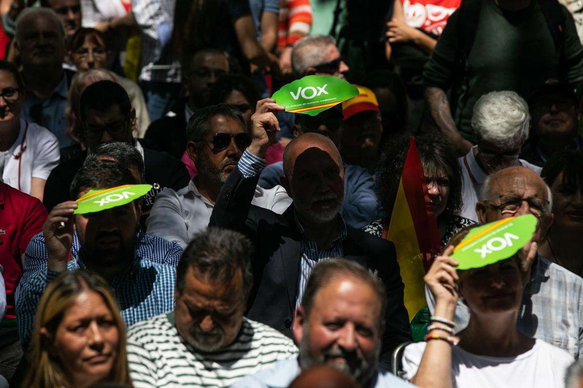 Votantes de Vox, en un mitin en Barcelona.