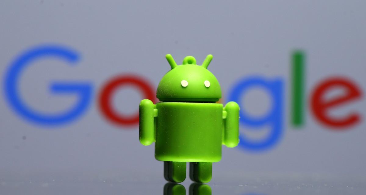 Logo 3D del icono de Android. 