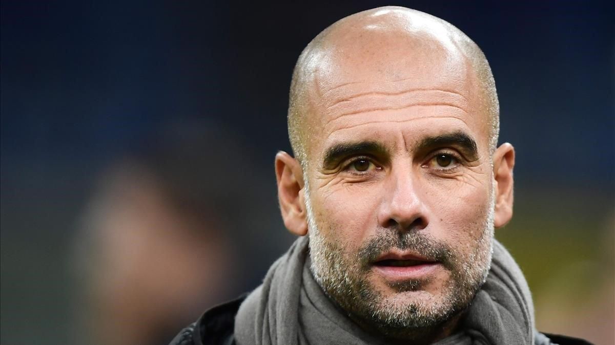 Pep Guardiola, en un partido del Manchester City. Pep Guardiola, en un partido del Manchester City.