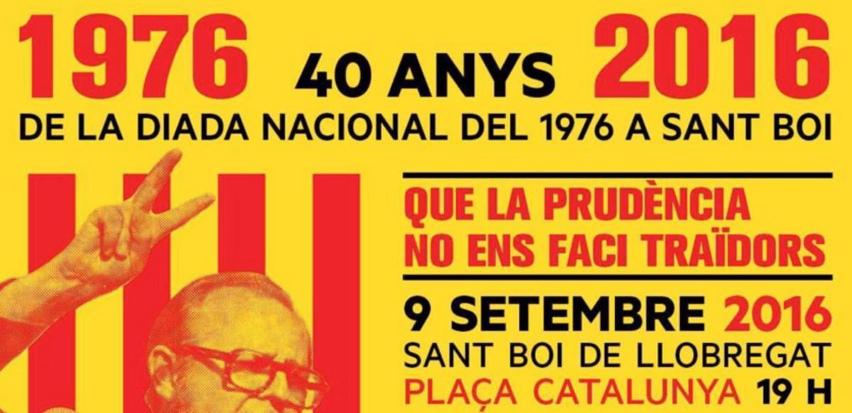 Cartel del acto organizado por Podem, ERC y la CUP previo a la Diada en Sant Boi.