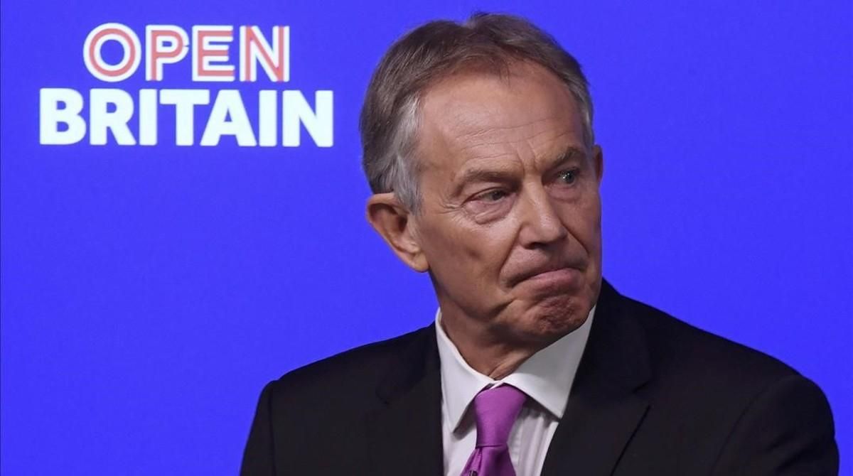 Tony Blair, en su discurso en Londres. Tony Blair, en su discurso en Londres.