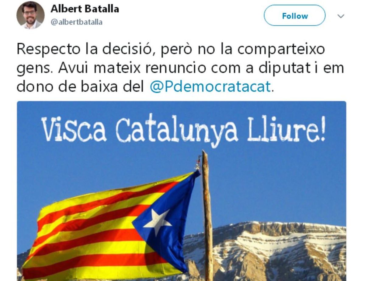 Diputados del PDECat se dan de baja del partido Diputados del PDECat se dan de baja del partido
