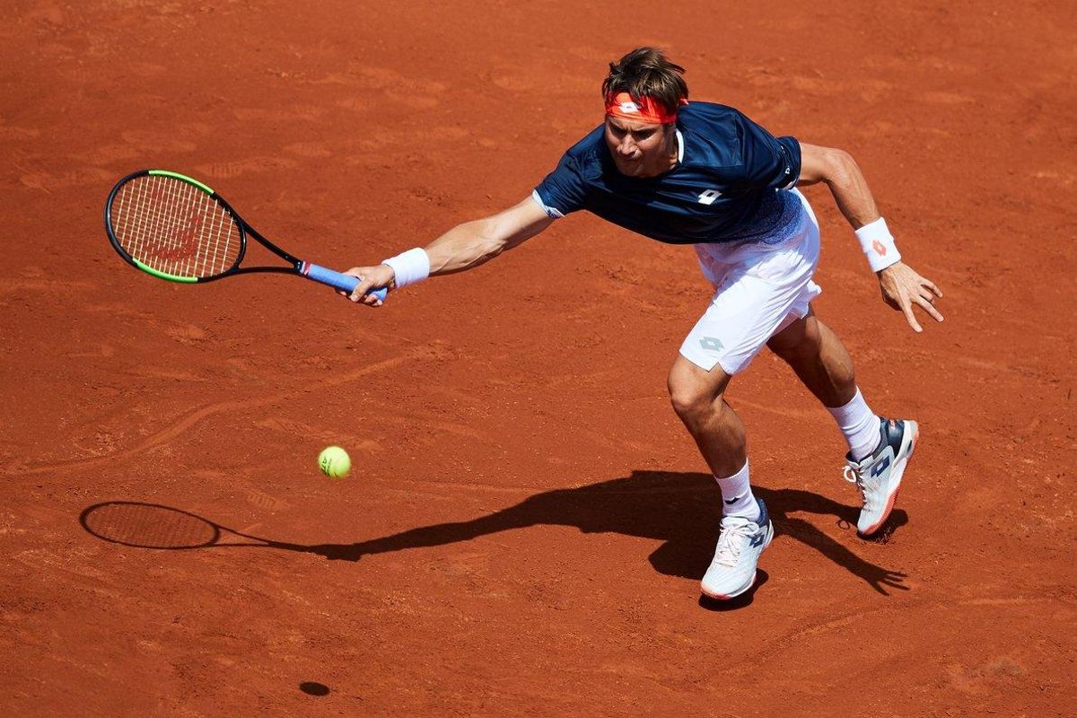Ferrer, durante el partido frente a Pouille. Ferrer, durante el partido frente a Pouille.
