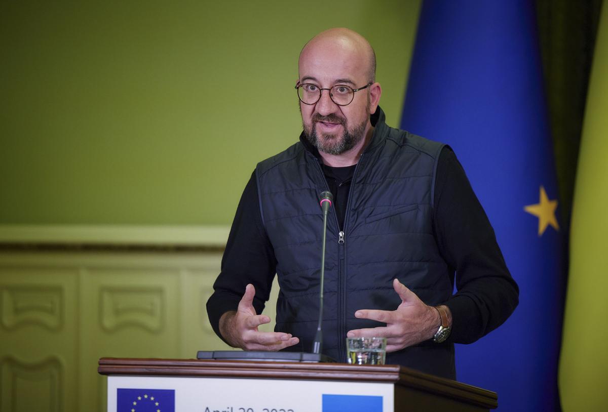 El presidente del Consejo Europeo, Chales Michel, durante su visita a Kiev el pasado 20 de abril. El presidente del Consejo Europeo, Chales Michel, durante su visita a Kiev el pasado 20 de abril.