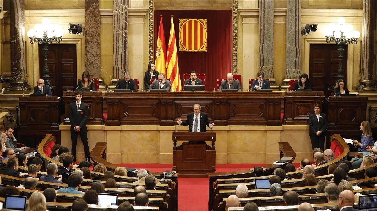El ’president’ Quim Torra, en el Parlament El ’president’ Quim Torra, en el Parlament