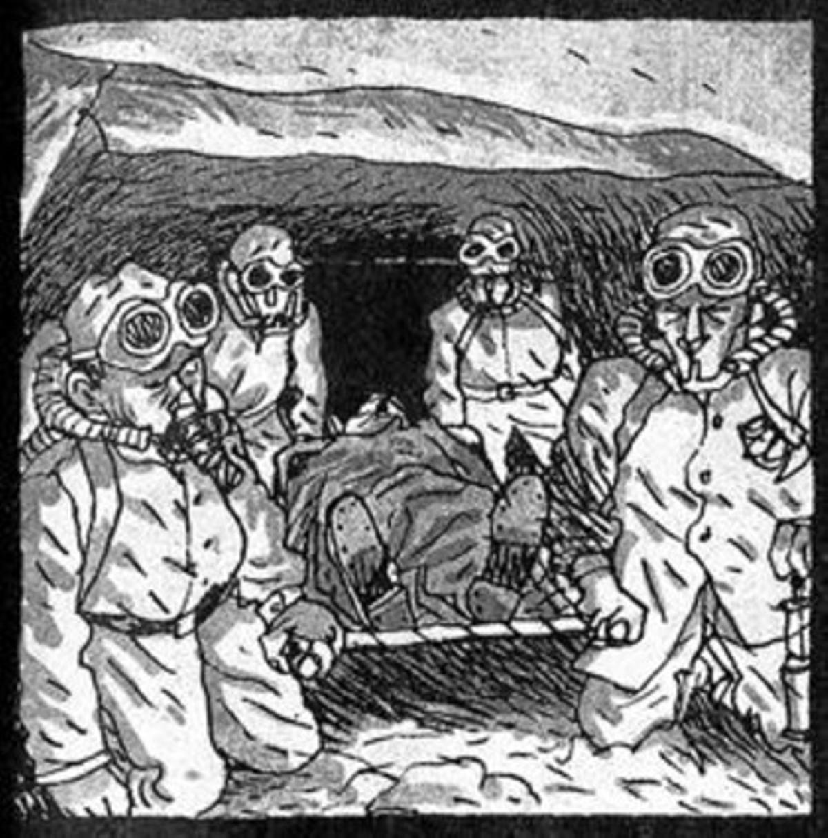 Viñetas de ’La balada del Norte’ que muestran la insurrección (izquierda) y escenas de la rutina en el interior de la mina y del drama tras un accidente en el interior del pozo.