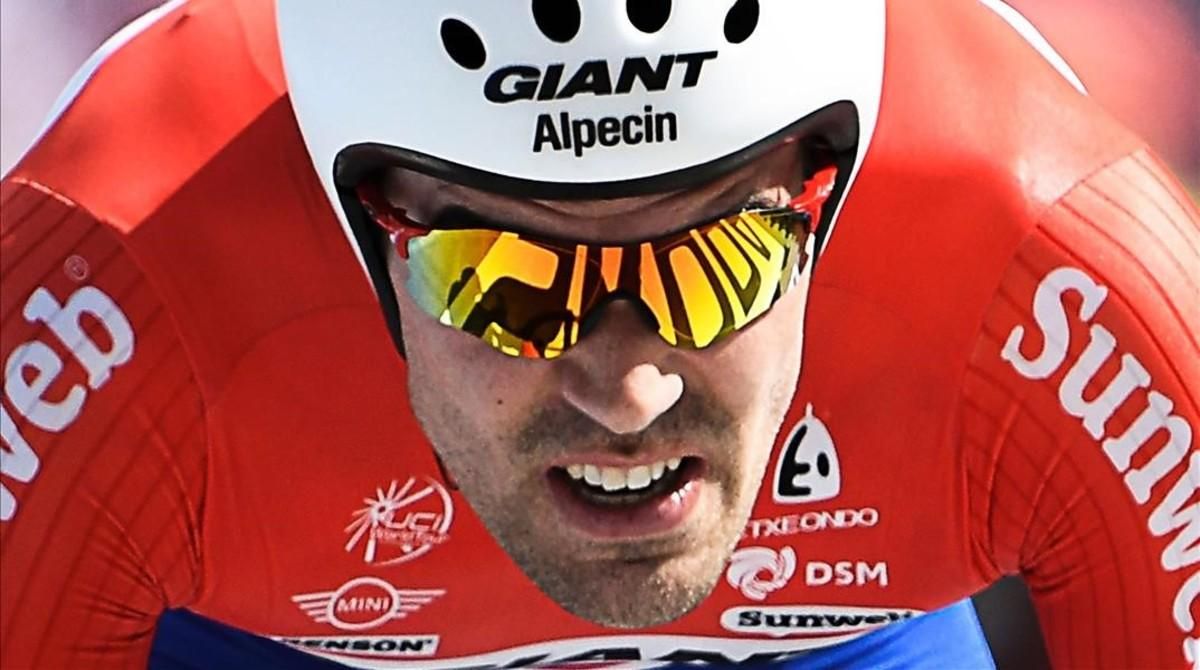 Tom Dumoulin, en la cronoescalada del jueves, en la que fue segundo. Tom Dumoulin, en la cronoescalada del jueves, en la que fue segundo.
