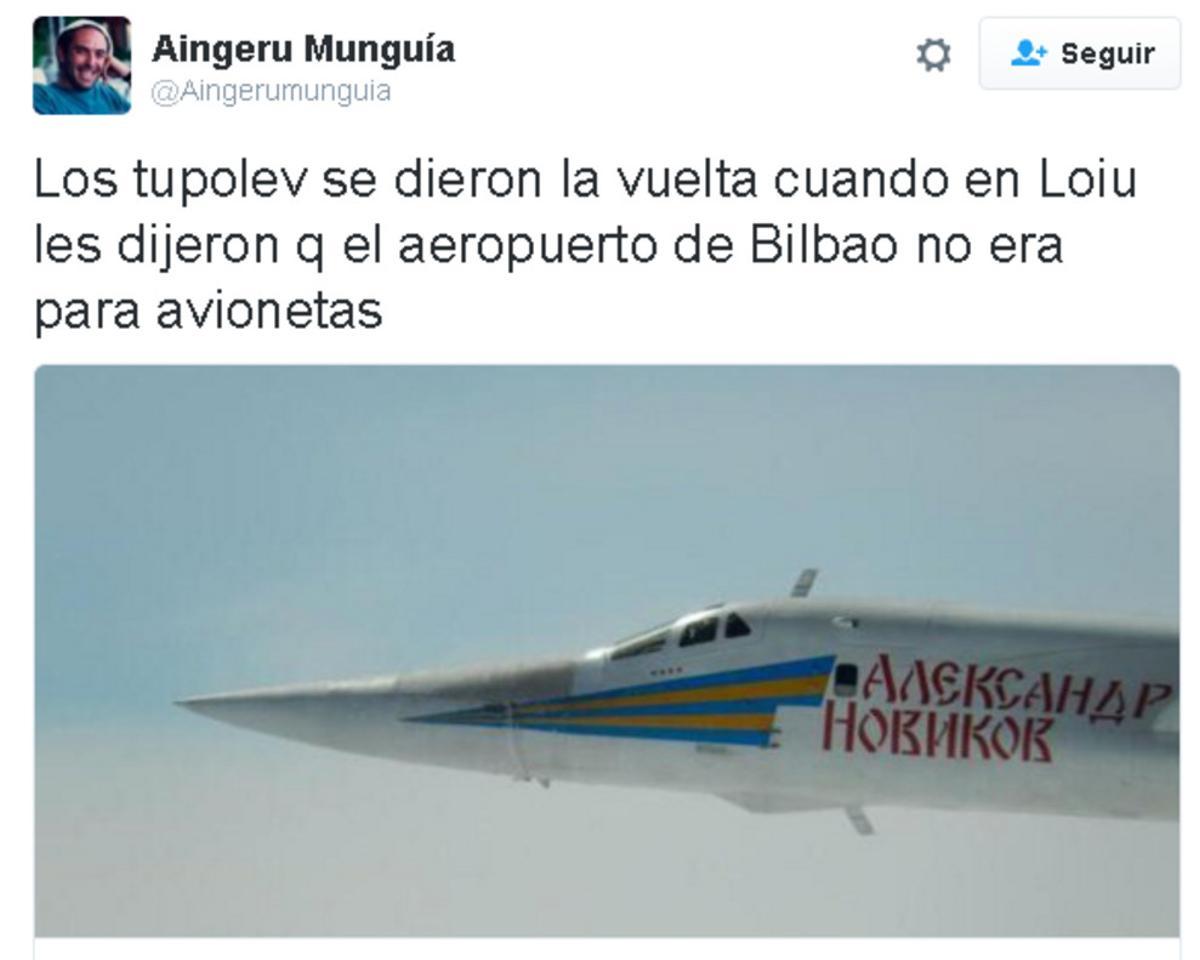 La incursión de dos bombarderos rusos sobre Bilbao desata los chistes en Twitter