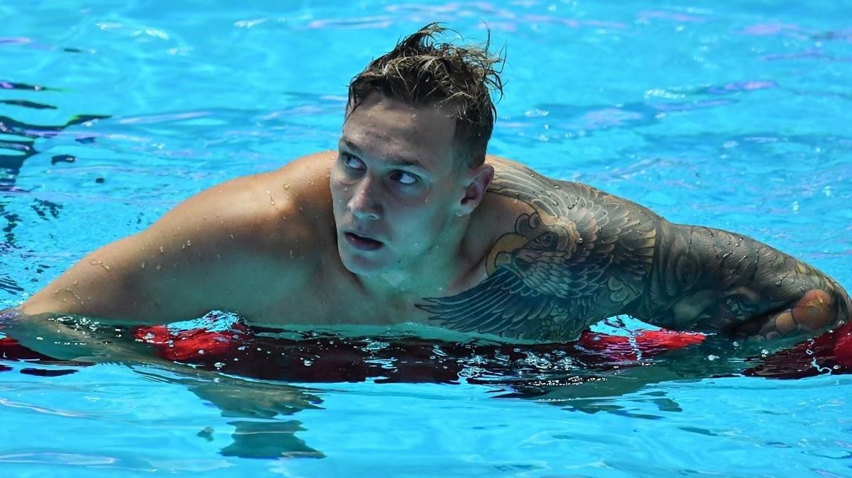 Caeleb dressel, tras imponerse en los 50 libres en Gwangju. Caeleb dressel, tras imponerse en los 50 libres en Gwangju.
