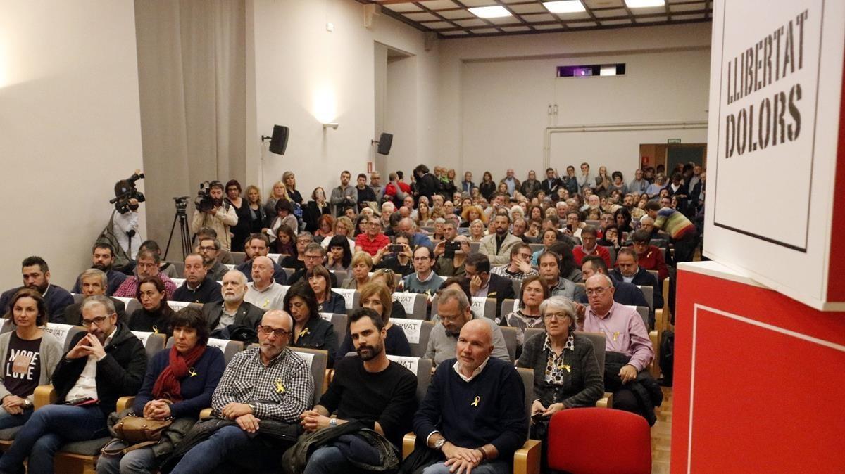 Acto de la UGT de Catalunya en Girona para pedir la libertad de Dolors Bassa y el resto de ’exconsellers’.