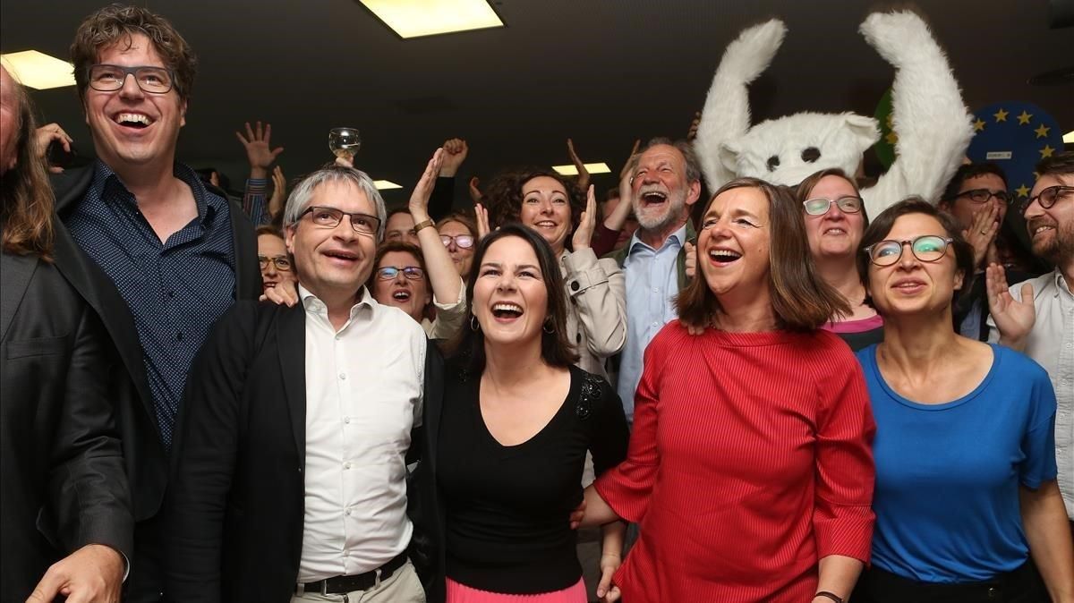 Los dirigentes de Los Verdes celebran el resultado en las elecciones europeas, el pasado 26 de mayo. Los dirigentes de Los Verdes celebran el resultado en las elecciones europeas, el pasado 26 de mayo.