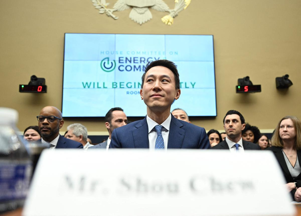 El consejero delegado, Shou Zi Chew, en su comparecencia ante el Congreso de EEUU