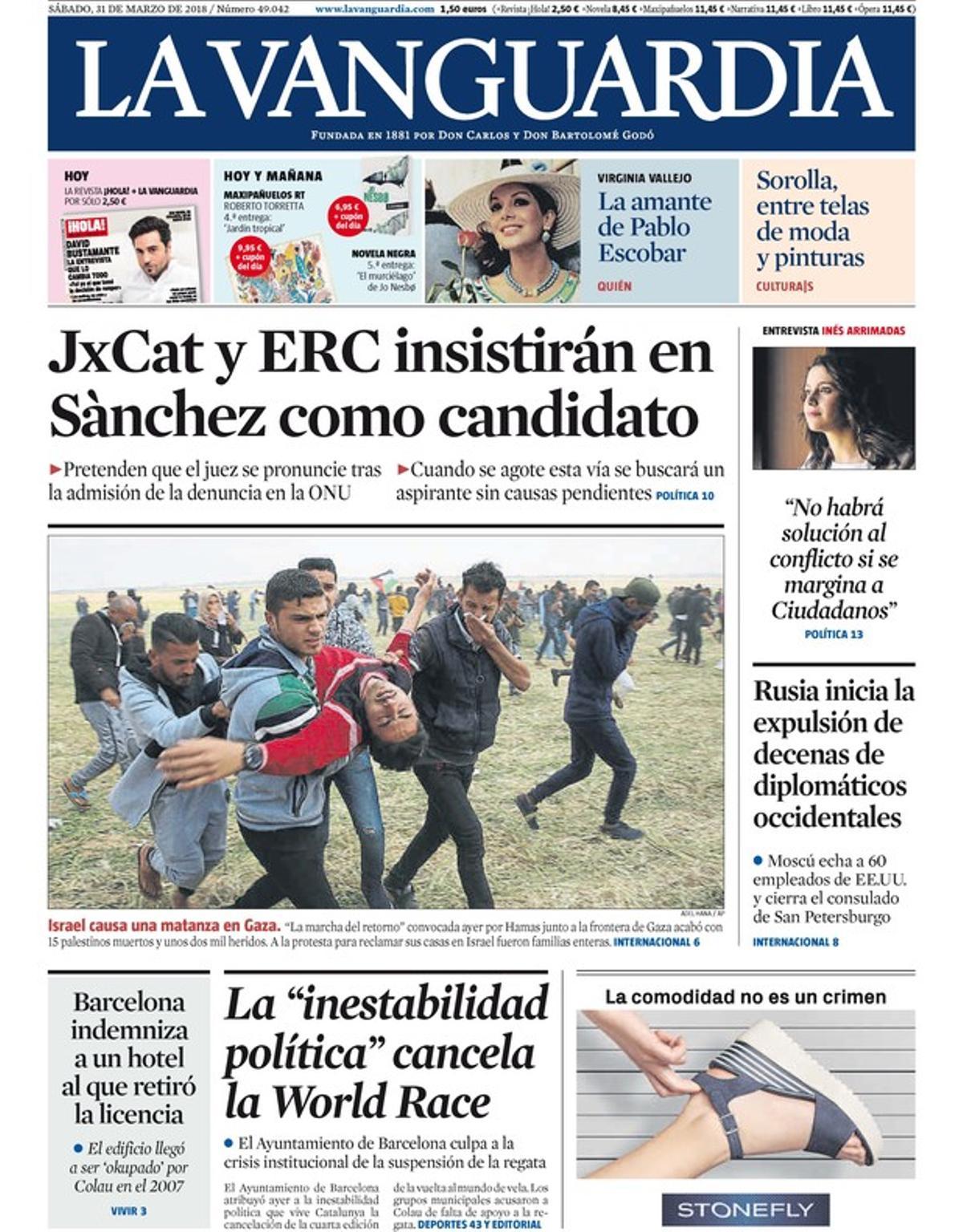 "El soberanismo se niega a pactar y amenaza con más protestas" ('El País')