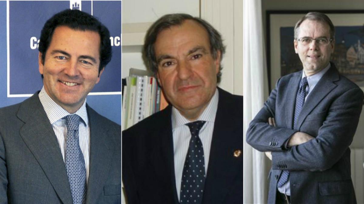 Pablo Cavero (concejal del PP en el Ayuntamiento de Madrid), Luis Peral (diputado del PP en la Asamblea de Madrid) y Oriol Amat (diputado de Junts pel Sí en el Parlament).