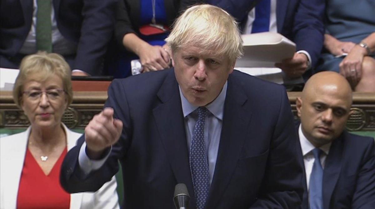 Boris Johnson durante su intervención ante los comunes. Boris Johnson durante su intervención ante los comunes.