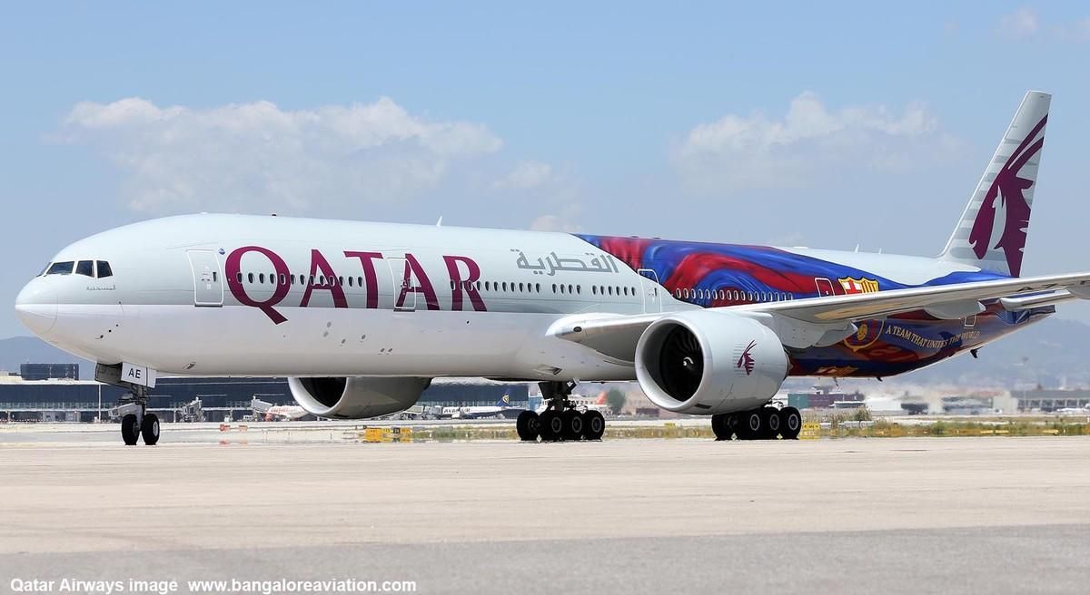 Un avión de Qatar Airways. Un avión de Qatar Airways.