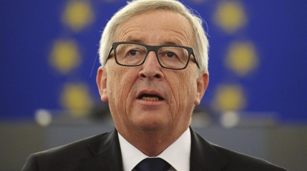 El presidente de la Comisión, Jean-Claude Juncker, en Estrasburgo.