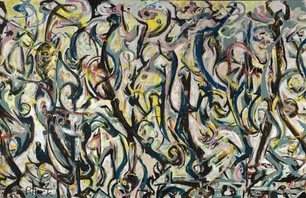Fragmento del gran ’Mural’ de 1943 que Jackson Pollock pintó para Peggy Guggenheim.
