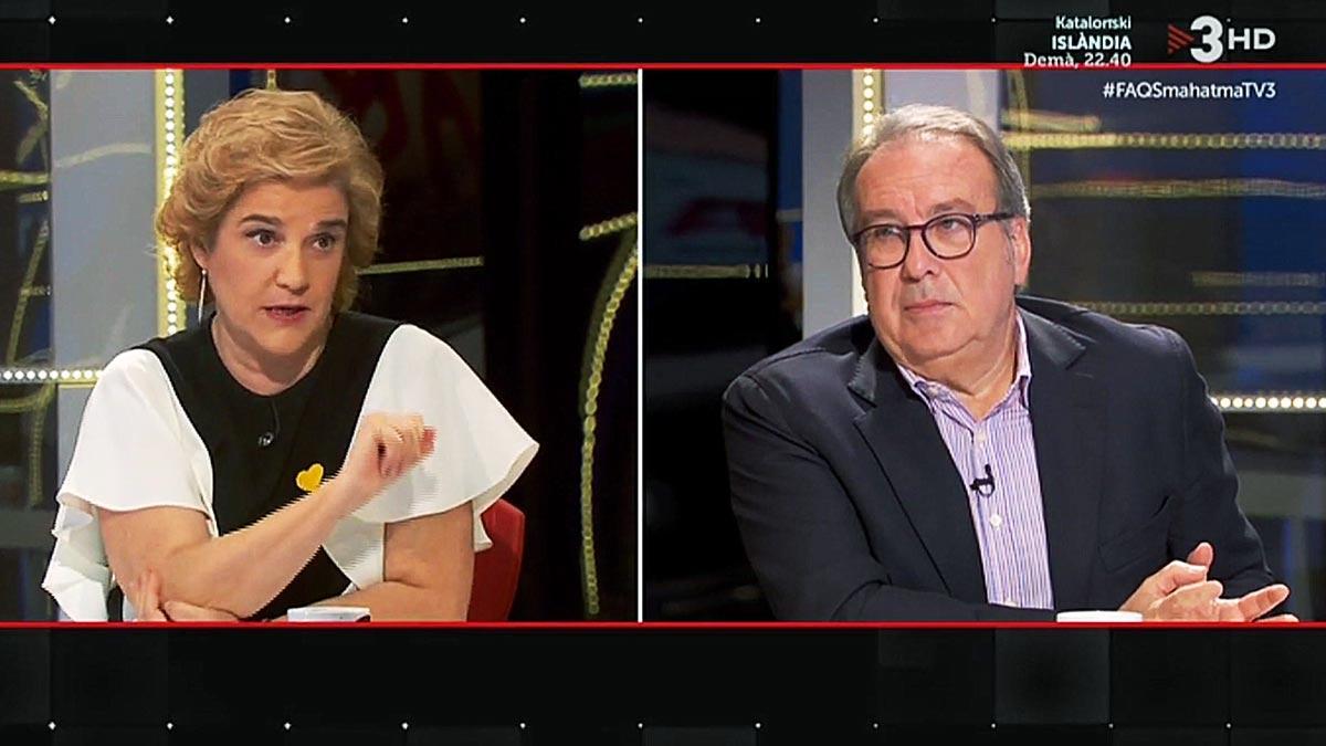 PIlar Rahola y Josep Cuní, en el FAQS (TV-3).