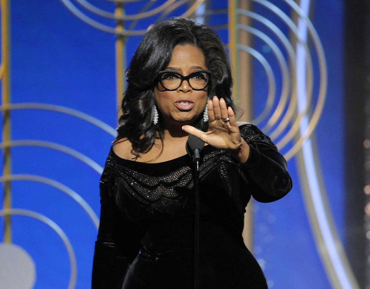 Oprah Winfrey, durante su discurso tras recibir el premio Cecil B. DeMille.