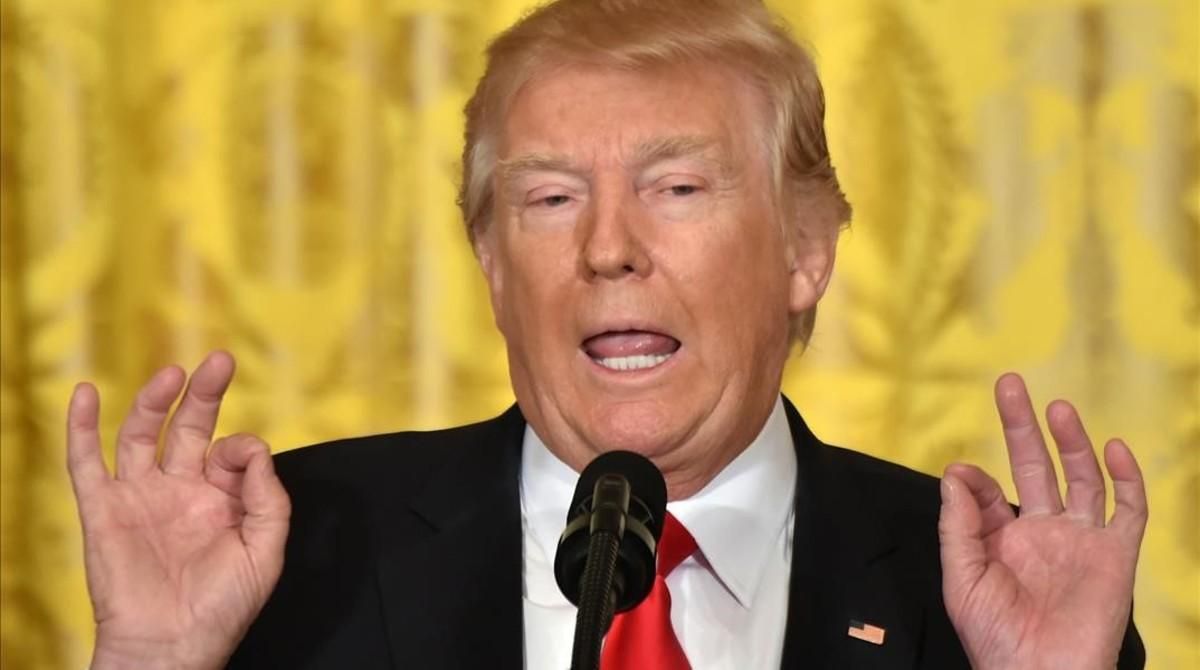 El presidente estadounidense, Donald Trump, durante una rueda de prensa. El presidente estadounidense, Donald Trump, durante una rueda de prensa.