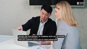 Aviso de Hacienda: si cobras más de 32.500 euros, ten en cuenta esto en tu declaración.