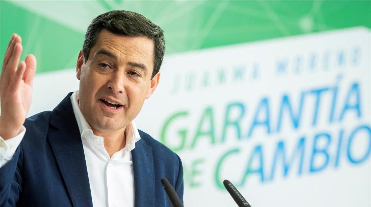 El candidato del PP a la Junta, Juan Manuel Moreno.