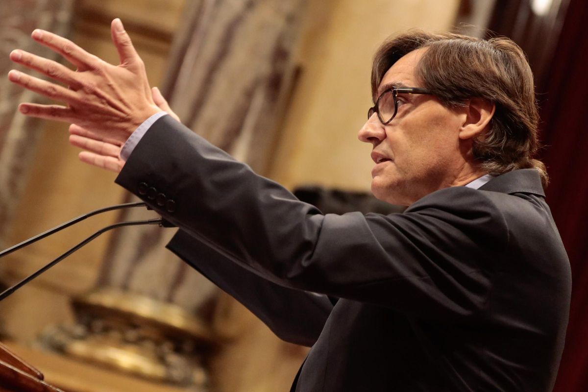 El líder de la oposición y jefe de filas del PSC en el Parlament, Salvador Illa, en el Parlament. El líder de la oposición y jefe de filas del PSC en el Parlament, Salvador Illa, en el Parlament.
