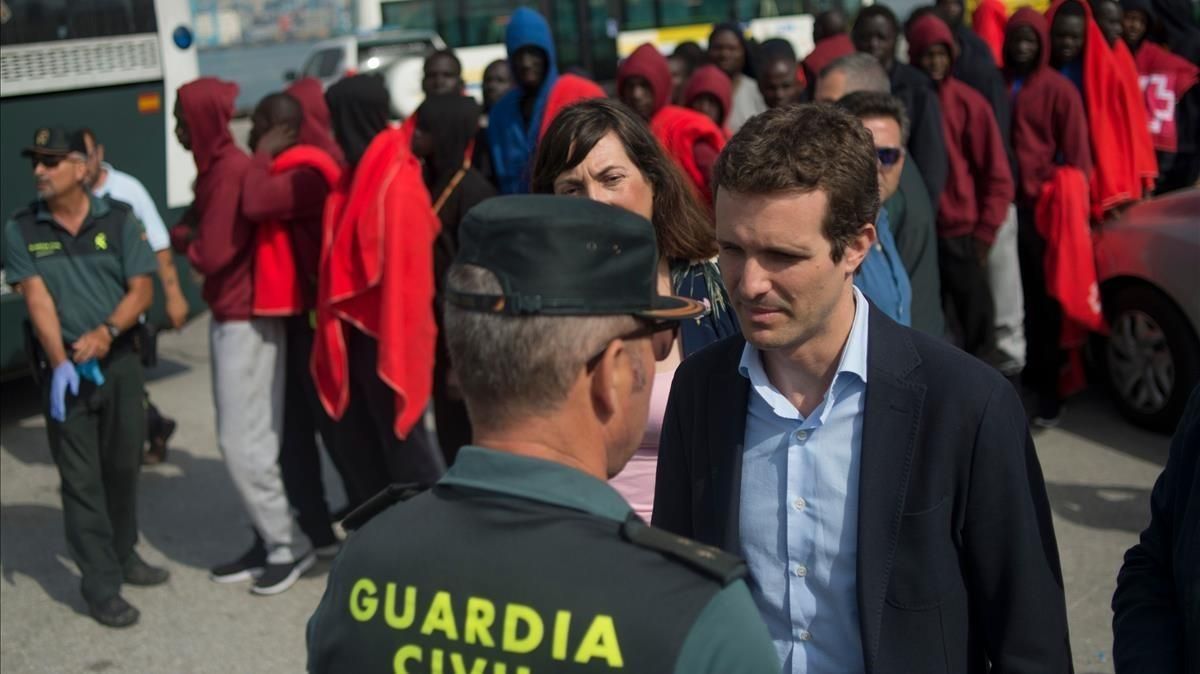 El presidente del PP, Pablo Casado, en su visita este agosto a Algeciras. El presidente del PP, Pablo Casado, en su visita este agosto a Algeciras.