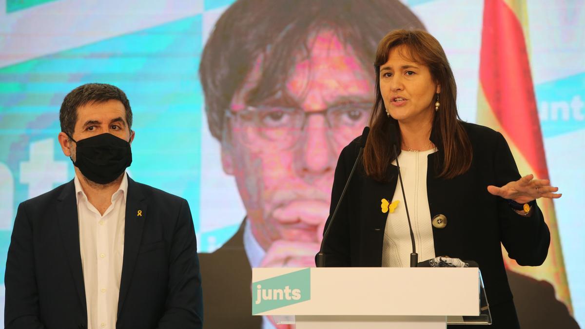 La candidata de Jxcat, Laura Borràs valora los rexultados de las elecciones del 14-F