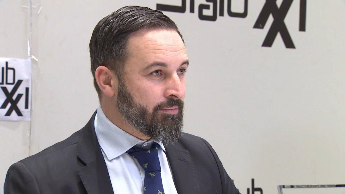 Santiago Abascal, durante el desayuno del Club Siglo XXI. Santiago Abascal, durante el desayuno del Club Siglo XXI.