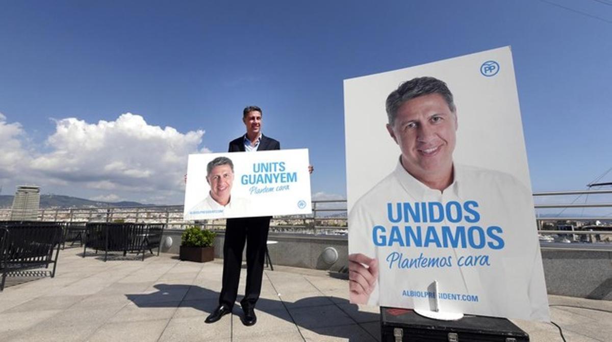 El candidato del PPC al 27-S, Xavier García Albiol, presenta su lema de campaña.