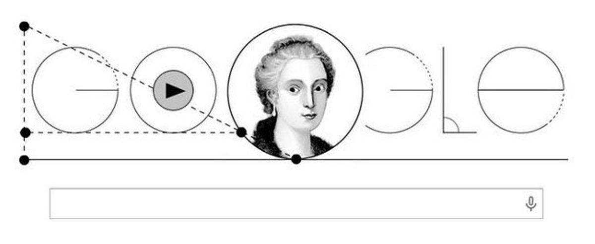 El ’doodle’ de Google está dedicado a María Gaetana Agnesi. El ’doodle’ de Google está dedicado a María Gaetana Agnesi.