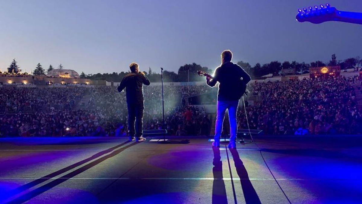 Estopa, en el concierto que ofrecieron el 29 de julio en Santiago. Estopa, en el concierto que ofrecieron el 29 de julio en Santiago.