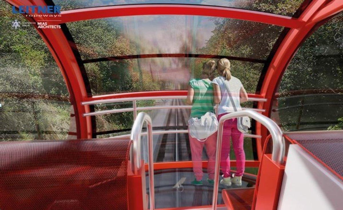 Imagen virtual del interior del futuro funicular del Tibidabo, que gozará de mejores vistas.