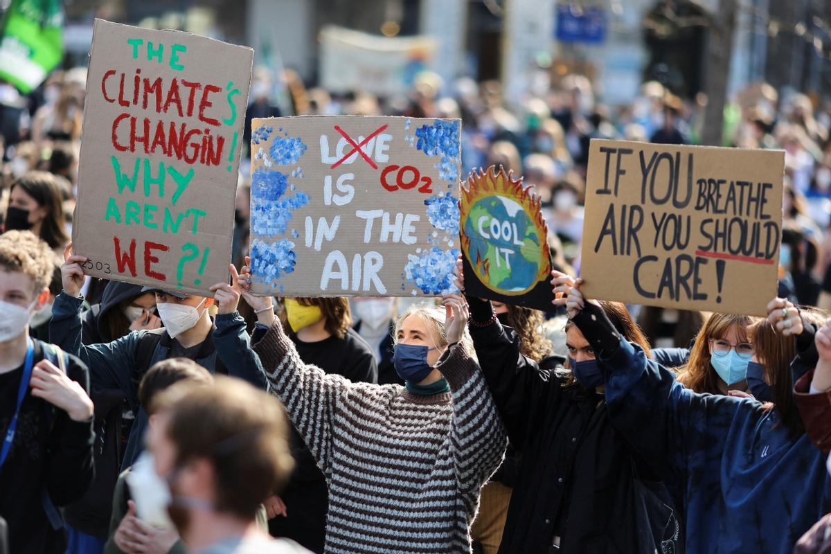 Huelga Global por el Clima, en Berlín, Alemania, el 25 de marzo de 2022.