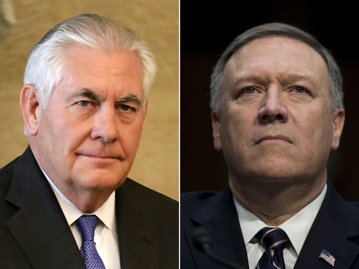 Rex Tillerson (izquierda) y Mike Pompeo. Rex Tillerson (izquierda) y Mike Pompeo.